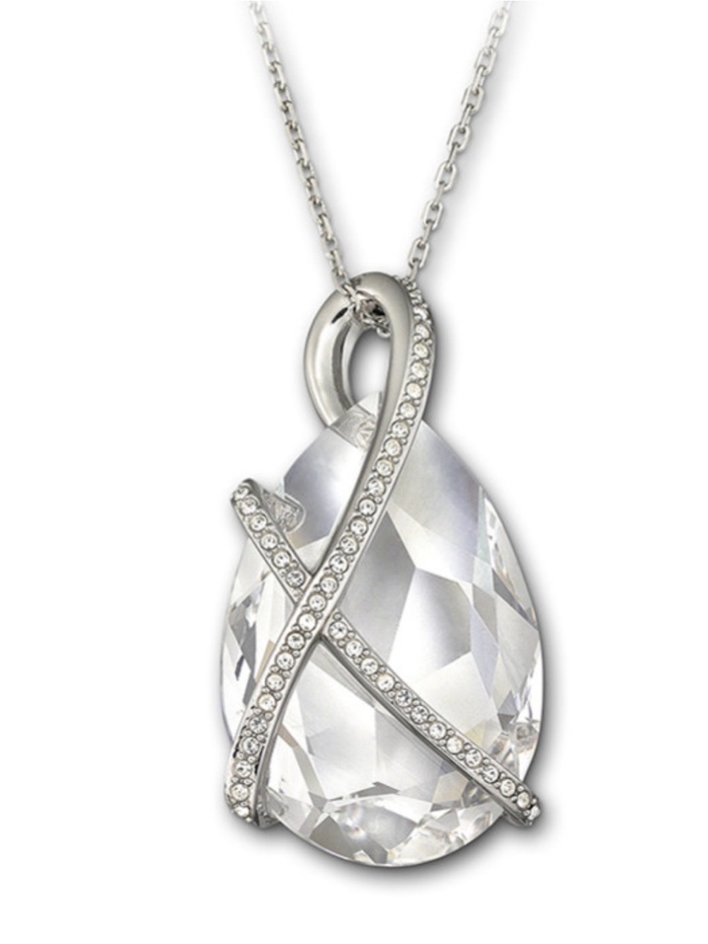 Swarovski North Pendant drop-shaped crystal wrapped in pavé